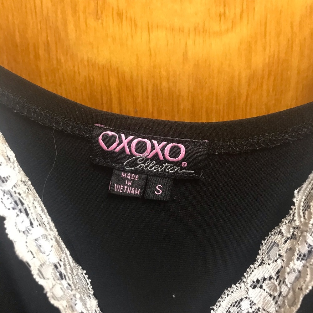 Black with white lace slip dress - Picture 3 of 4